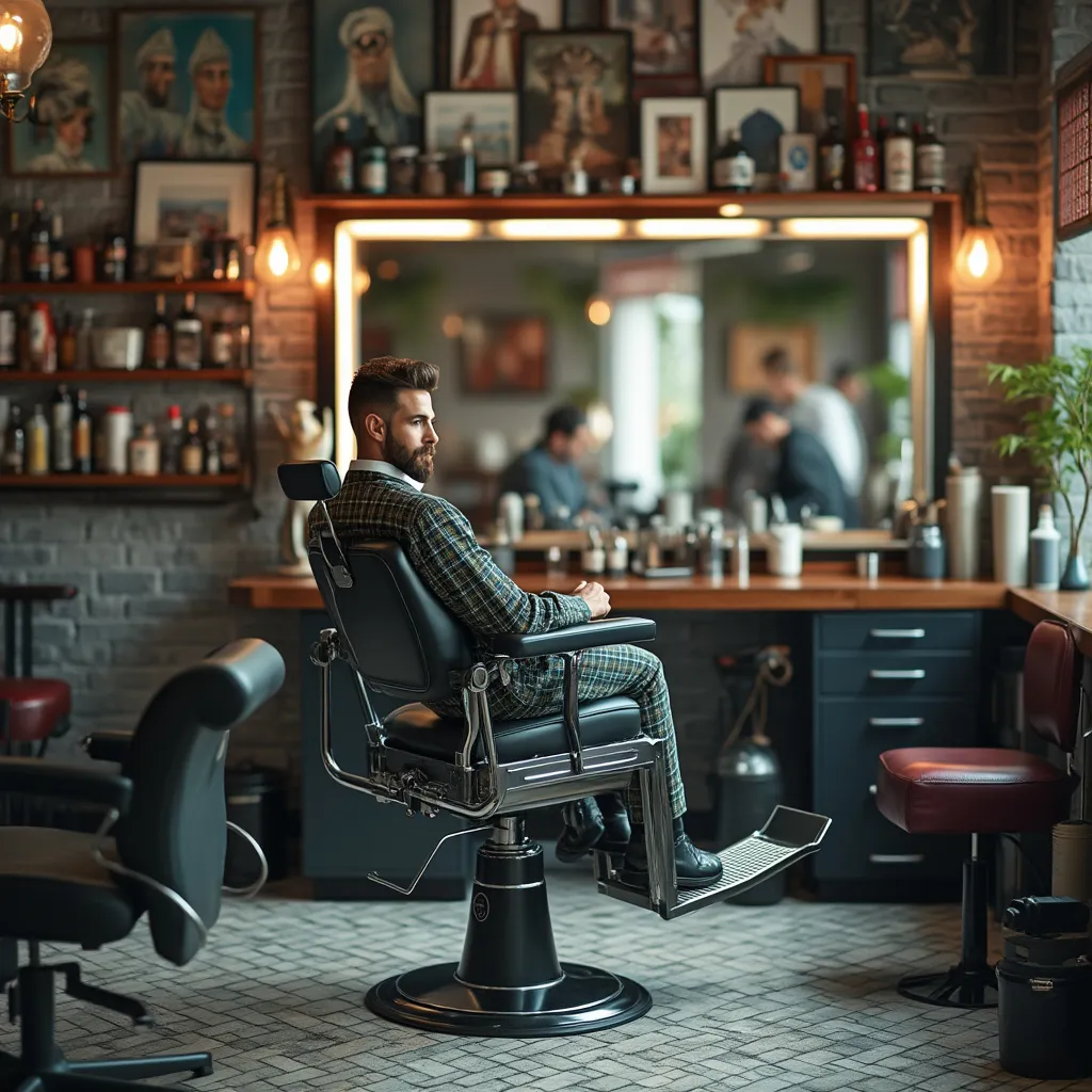 Ambiente acogedor de la barbería